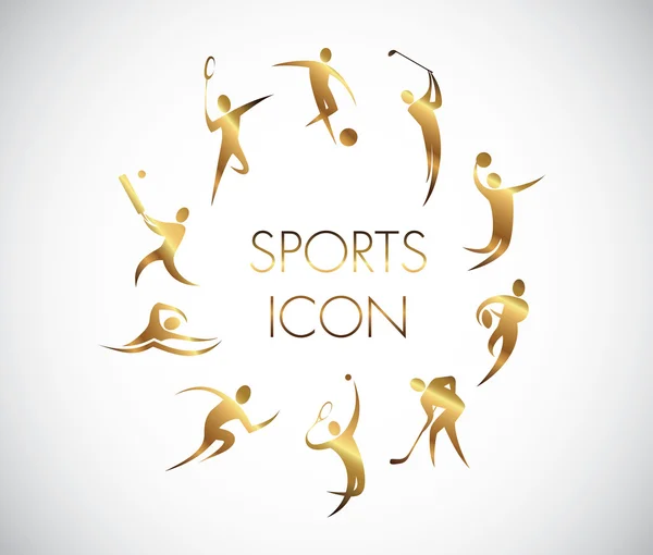 Icono de los deportes de oro — Vector de stock