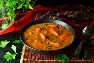 Sweet Potato Curry on background, close up