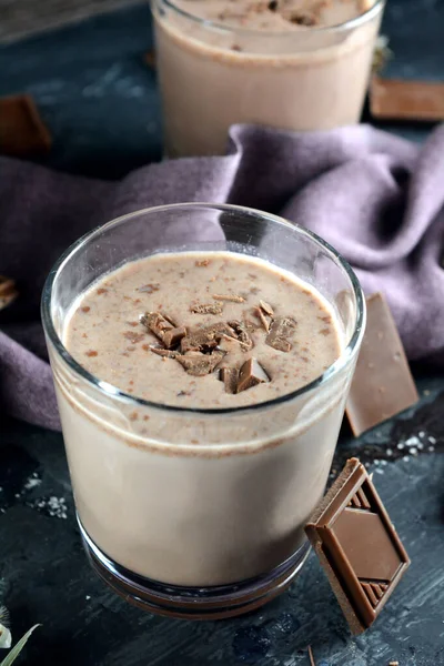 Vegan Smoothies Chocolate Fundo Close — Fotografia de Stock