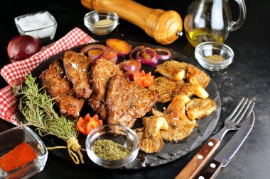 Beef Steak with Oyster Mushrooms - recipe preparation photo