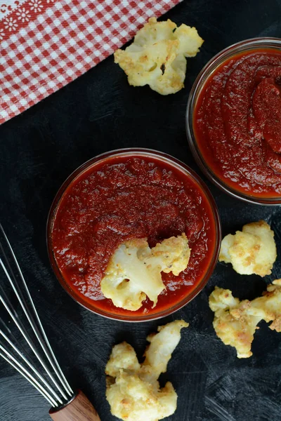 Keto Suikervrije Ketchup Achtergrond Close — Stockfoto