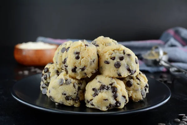 keto cookies dough fat bombs on background, close up