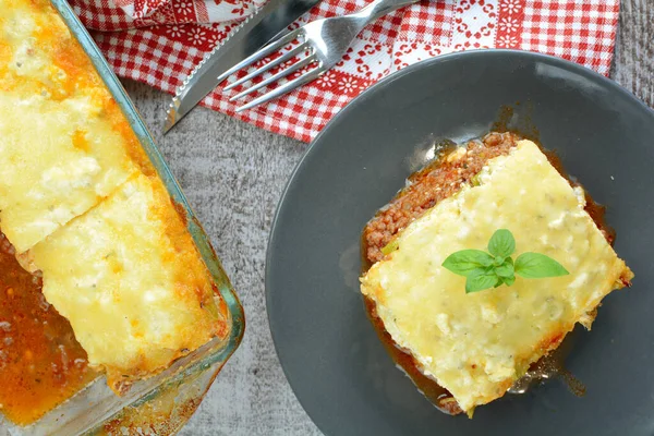 Keto Lasaña Baja Carbohidratos Fondo Cerca — Foto de Stock