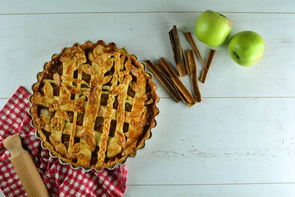 Heerlijk Huisgemaakt Fruit Pie Achtergrond Close — Stockfoto