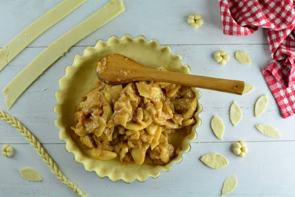 Köstliche Hausgemachte Obstkuchen Auf Hintergrund Nahaufnahme — Stockfoto