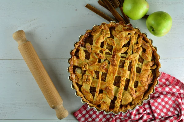 Heerlijk Huisgemaakt Fruit Pie Achtergrond Close — Stockfoto