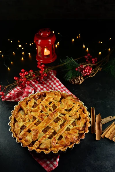 Heerlijk Huisgemaakt Fruit Pie Achtergrond Close — Stockfoto