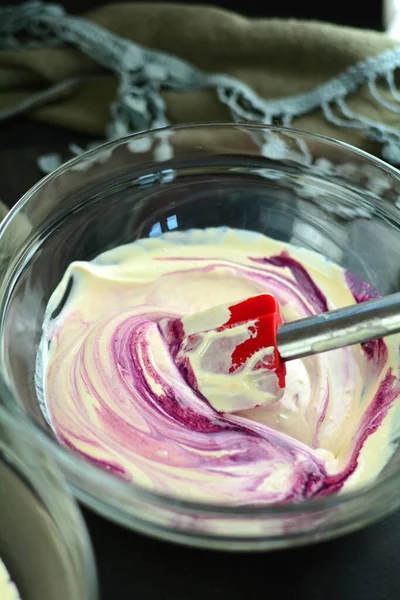 Preparing Homemade Cheesecake Ingredients Background — Stock Photo, Image