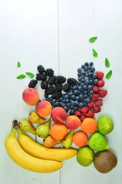 Fresh Fruits Berries White Background — Stock Photo, Image