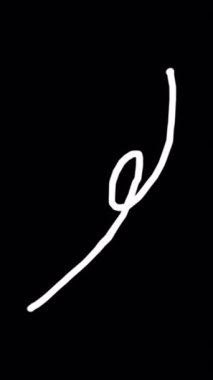 Dikey video çizilmiş ok, sosyal medya hikayeleri, sunumları ve ilerlemeyi vurgulamak için uygun yön işaretçisini çizer.