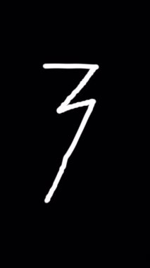 Dinamik dijital projeler ya da uygulamalarda elektrik, hız ya da uyarı mesajları iletmek için ideal el çizilmiş dikey video yıldırımı enerji sembolü.