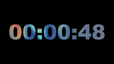 Geri sayım zamanlayıcısı, video, sunum ve olaylardaki izleme zamanı için bir dakikalık dijital ekran numaraları modern gradyanı.