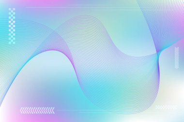 Gelecek Gradyan Biçiminde Soyut Holografik Yatay Arkaplan Vektör Tasarımı