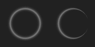 Detaylı yuvarlak yarım ton efekti fotoğraf efekti için şeffaf arkaplanda izole edildi