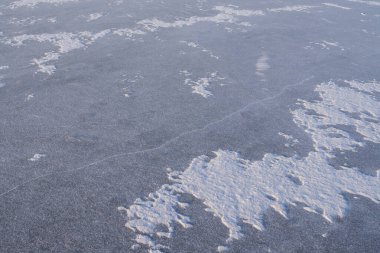 Kar desenli soyut donmuş nehir yüzeyi kış doğal soğuk zemin ortamı