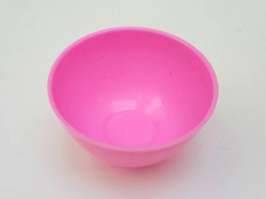 Pink Plastic Silicone Mixing Bowl Isolated for Facial Masks and Dental Impressions