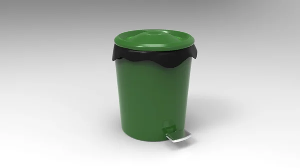 Papelera de reciclaje en segundo plano. 3d renderizar . — Foto de Stock