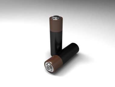 Arka plan üzerinde Battey söz. 3D render.