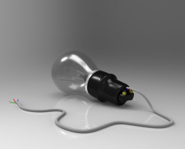Ampul background.3d kablo ile render.