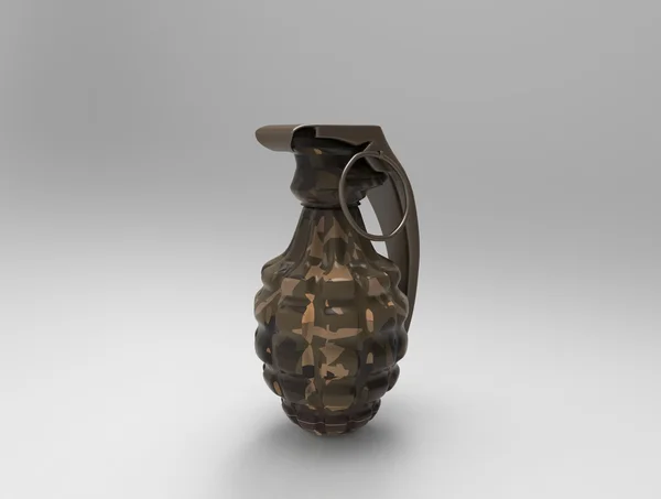 Millitary granate a háttérben. 3D render. — Stock Fotó