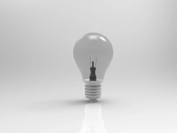 背景に白色電球。3 d のレンダリング. — ストック写真
