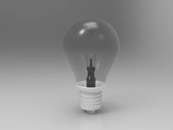 Weiße Glühbirne auf Hintergrund. 3D-Darstellung. — Stockfoto
