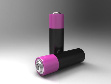 Arka plan üzerinde Battey söz. 3D render.