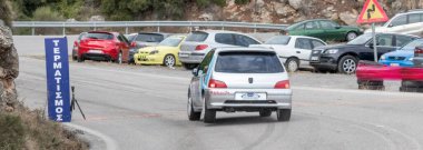 Achladocampos, Yunanistan - 12 Ekim 2025 Achladocampos Tepesi Yunanistan 'da ünlü bir yarış etkinliğidir..