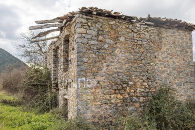 Dimitsana, Yunanistan - 11 Aralık 2025 Arcadia bölgesindeki geleneksel Dimitsana köyü.