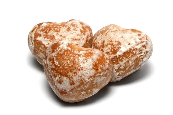 İzole beyaz bir arka plan üzerinde üç gingerbreads