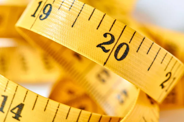 Gul Färg Centimeter Med Svarta Siffror För Mätning Längd Och — Stockfoto