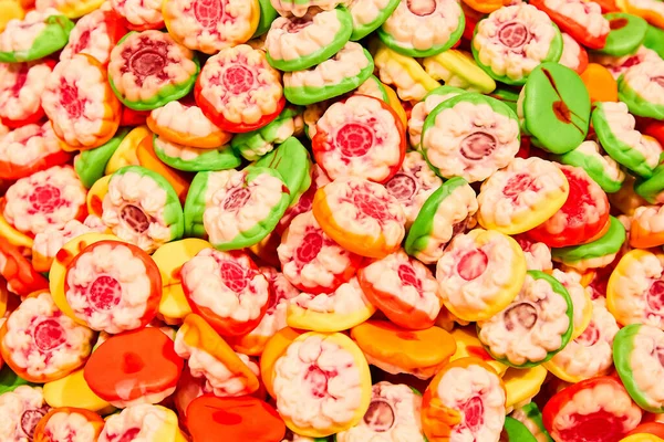 Bonbons Gommeux Multicolores Gros Plan Focus Sélectif — Photo