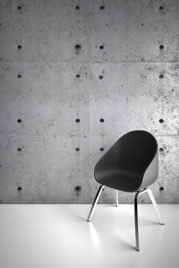 Chair and concrete wall clipart