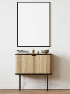 Beyaz modern iç dekorlu, şifoniyerli..