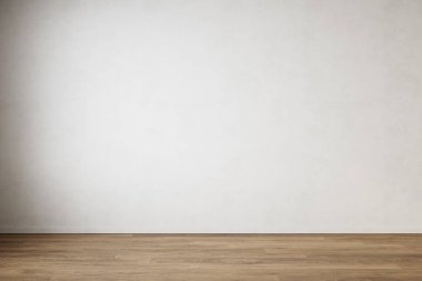 Beyaz, içi boş bir duvar. 3d canlandırma çizimi maketi.