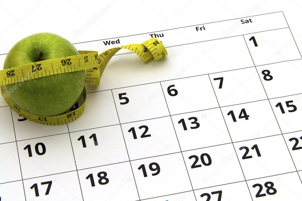 Calendario para fazer dieta