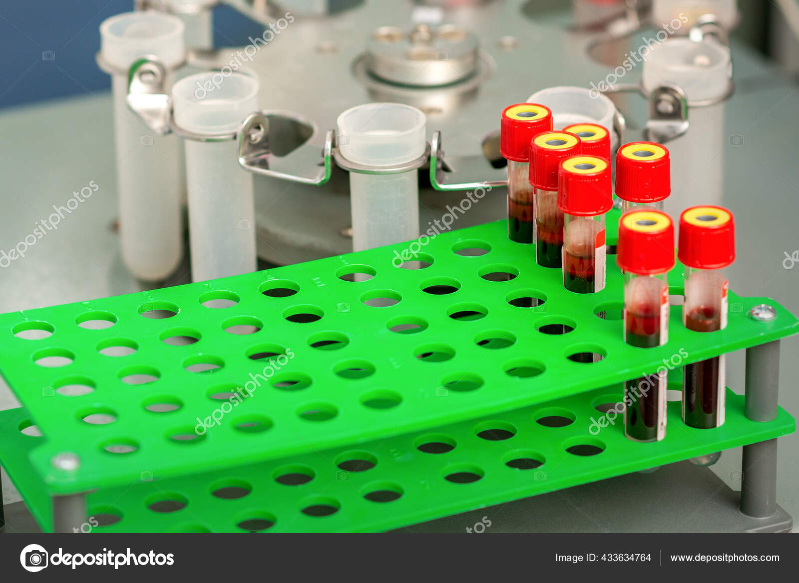 Test Tubes Blood Samples Rack Centrifuge Machine Lab Stock Photo by