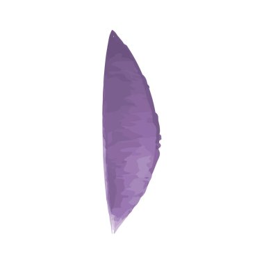 A digital illustration shows a single, simple flower petal. The petal appears to be made with watercolor paint and is a light purple color.