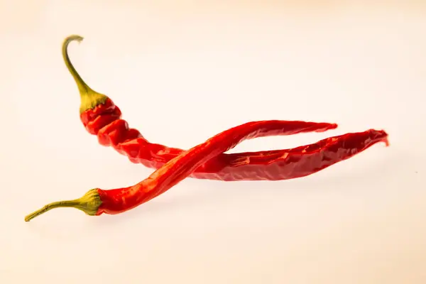 Red Hot Peppers White Isolated Background — Stock Photo, Image