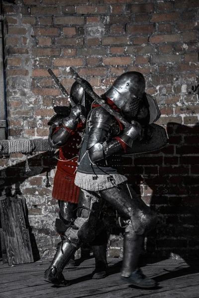 Caballeros Peleando Castillo — Foto de Stock