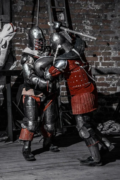 Ridders Die Vechten Een Kasteel — Stockfoto