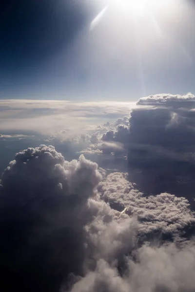 Textured Clouds View Plane — Stock Photo, Image