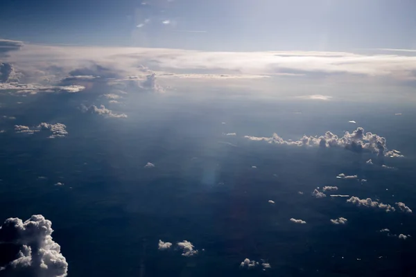 Textured Clouds View Plane — Stock Photo, Image