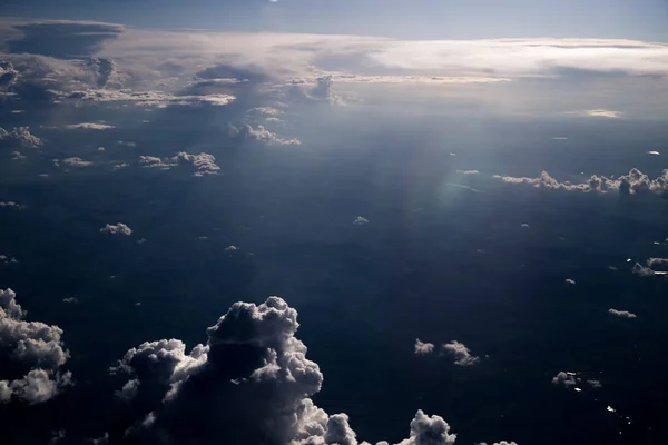 Nubes Texturizadas Vista Desde Plano —  Fotos de Stock