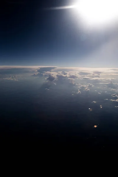 Vue Des Nuages Texturés Depuis Avion — Photo