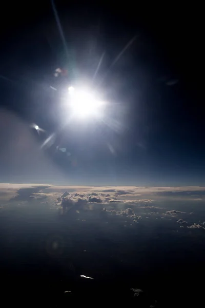 Vue Des Nuages Texturés Depuis Avion — Photo