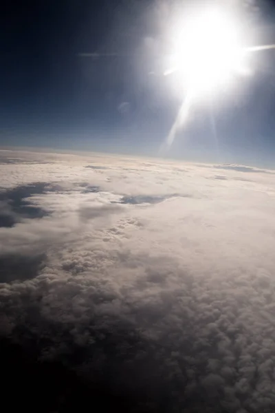 Textured Clouds View Plane — Stock Photo, Image