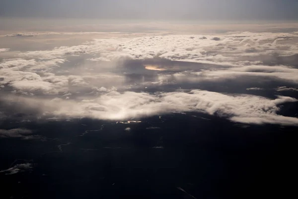Nuvens Texturizadas Vista Avião — Fotografia de Stock