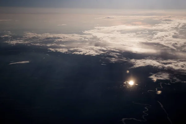 Nuvens Texturizadas Vista Avião — Fotografia de Stock