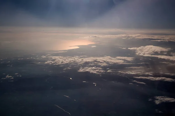 Nuvens Texturizadas Vista Avião — Fotografia de Stock